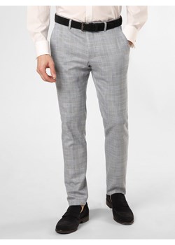 Finshley & Harding London Męskie spodnie od garnituru modułowego Mężczyźni Slim Fit niebieski w kratkę ze sklepu vangraaf w kategorii Spodnie męskie - zdjęcie 154457972
