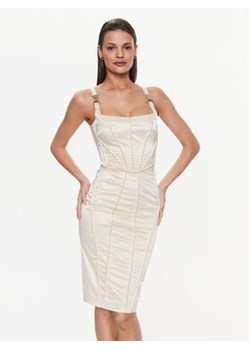 Babylon Sukienka koktajlowa S_E00748 Écru Slim Fit ze sklepu MODIVO w kategorii Sukienki - zdjęcie 154463632