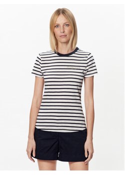 Tommy Hilfiger T-Shirt Slim Gold WW0WW37860 Écru Regular Fit ze sklepu MODIVO w kategorii Bluzki damskie - zdjęcie 154463964