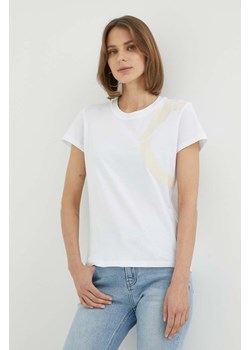 Trussardi t-shirt bawełniany kolor biały ze sklepu ANSWEAR.com w kategorii Bluzki damskie - zdjęcie 154465350