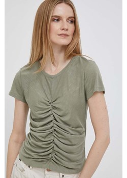 Dkny t-shirt damski kolor zielony ze sklepu ANSWEAR.com w kategorii Bluzki damskie - zdjęcie 154473050