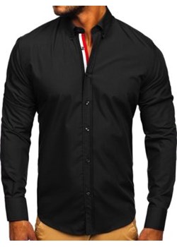 Koszula męska elegancka z długim rękawem czarna Bolf 3713 ze sklepu Denley w kategorii Koszule męskie - zdjęcie 154490740