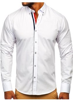 Koszula męska elegancka z długim rękawem biała Bolf 3713 ze sklepu Denley w kategorii Koszule męskie - zdjęcie 154490741