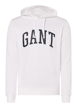 Gant Męska bluza z kapturem Mężczyźni biały nadruk ze sklepu vangraaf w kategorii Bluzy męskie - zdjęcie 154491914
