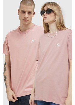 Converse t-shirt bawełniany kolor różowy gładki ze sklepu ANSWEAR.com w kategorii Bluzki damskie - zdjęcie 154493444