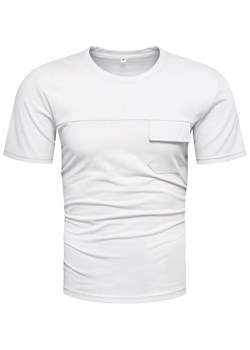 Koszulka męska biała z kieszonką Recea ze sklepu Recea.pl w kategorii T-shirty męskie - zdjęcie 154493853