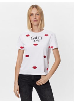 Gaudi T-Shirt 311BD64008 Biały Regular Fit ze sklepu MODIVO w kategorii Bluzki damskie - zdjęcie 154495981