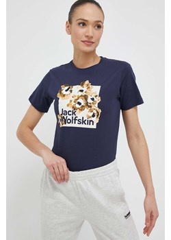 Jack Wolfskin t-shirt bawełniany 10 kolor granatowy ze sklepu ANSWEAR.com w kategorii Bluzki damskie - zdjęcie 154499980