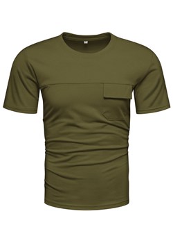 Koszulka męska zielona z kieszonką Recea ze sklepu Recea.pl w kategorii T-shirty męskie - zdjęcie 154500143