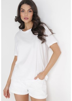 Biały Gładki T-shirt z Krótkimi Rękawami Elisza ze sklepu Born2be Odzież w kategorii Bluzki damskie - zdjęcie 154510601