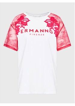 Ermanno Firenze T-Shirt D42EL068EE7 Biały Regular Fit ze sklepu MODIVO w kategorii Bluzki damskie - zdjęcie 154513532