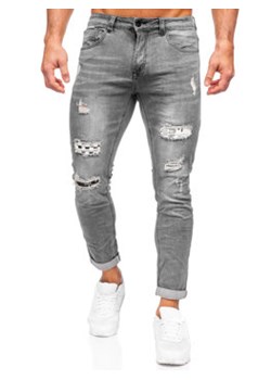 Czarne spodnie jeansowe męskie slim fit Denley KS2082 ze sklepu Denley w kategorii Jeansy męskie - zdjęcie 154519310