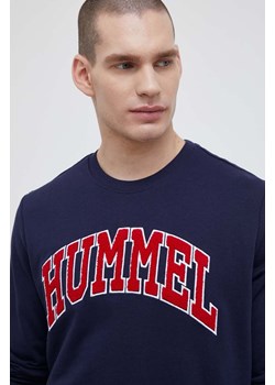 Hummel bluza bawełniana męska kolor granatowy z aplikacją ze sklepu ANSWEAR.com w kategorii Bluzy męskie - zdjęcie 154547933