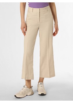 Cambio Spodnie z dodatkiem lnu Kobiety Bawełna beżowy jednolity ze sklepu vangraaf w kategorii Spodnie damskie - zdjęcie 154560254