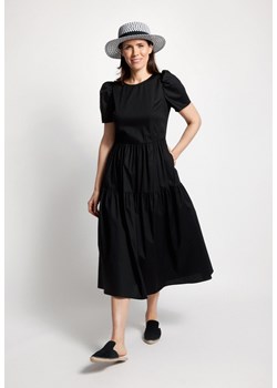 Czarna popelinowa sukienka z falbaniastym dołem ze sklepu Molton w kategorii Sukienki - zdjęcie 155780563