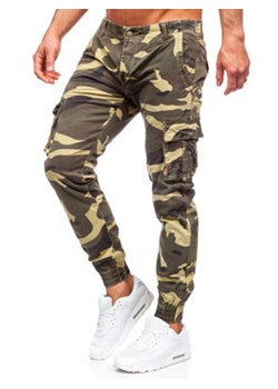 Khaki spodnie jeansowe joggery bojówki męskie moro Denley Z810 ze sklepu Denley w kategorii Jeansy męskie - zdjęcie 155791720
