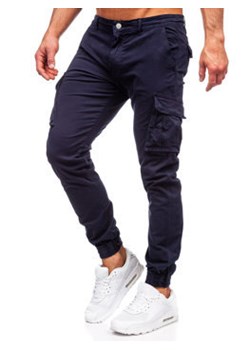 Granatowe spodnie jeansowe joggery bojówki męskie Denley J702 ze sklepu Denley w kategorii Jeansy męskie - zdjęcie 155791721