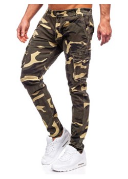 Khaki spodnie jeansowe joggery bojówki męskie moro Denley Z811 ze sklepu Denley w kategorii Jeansy męskie - zdjęcie 155791722