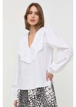 Twinset bluzka bawełniana damska kolor biały ze sklepu ANSWEAR.com w kategorii Bluzki damskie - zdjęcie 155791902