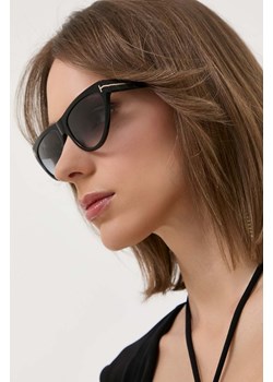 Tom Ford okulary przeciwsłoneczne damskie kolor czarny ze sklepu ANSWEAR.com w kategorii Okulary przeciwsłoneczne damskie - zdjęcie 155791991