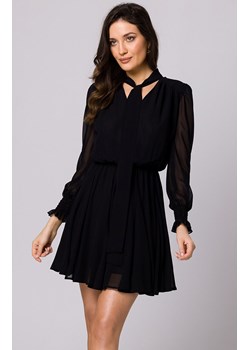 Sukienka szyfonowa z klinami w kolorze czarnym K168, Kolor czarny, Rozmiar L, makover ze sklepu Primodo w kategorii Sukienki - zdjęcie 155796620