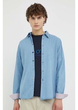 PS Paul Smith koszula jeansowa męska kolor niebieski regular z kołnierzykiem klasycznym ze sklepu ANSWEAR.com w kategorii Koszule męskie - zdjęcie 155815992