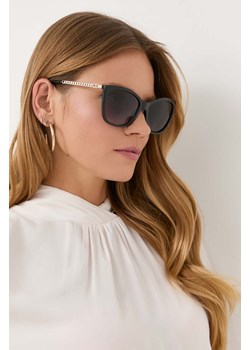 Guess okulary przeciwsłoneczne damskie kolor czarny ze sklepu ANSWEAR.com w kategorii Okulary przeciwsłoneczne damskie - zdjęcie 155816111