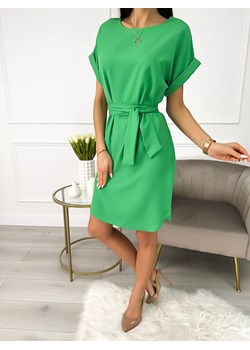 Zielona Sukienka z Paskiem ze sklepu ModnaKiecka.pl w kategorii Sukienki - zdjęcie 155821871