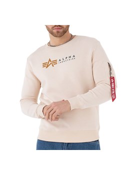 Bluza Alpha Industries Label Sweater 118312578 - beżowa ze sklepu streetstyle24.pl w kategorii Bluzy męskie - zdjęcie 155827704