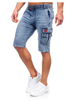 Niebieskie krótkie spodenki jeansowe bojówki męskie Denley HY820 ze sklepu Denley w kategorii Spodenki męskie - zdjęcie 155837521