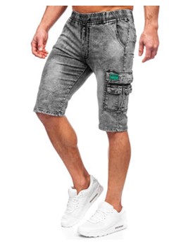 Czarne krótkie spodenki jeansowe bojówki męskie Denley HY820 ze sklepu Denley w kategorii Spodenki męskie - zdjęcie 155837523