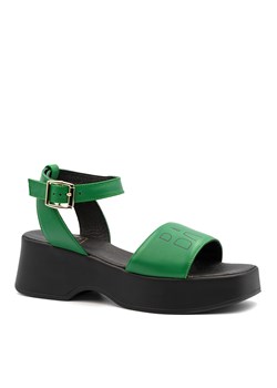 Zielone skórzane sandały BARUETTE KR4735 ze sklepu NESCIOR w kategorii Sandały damskie - zdjęcie 155930670