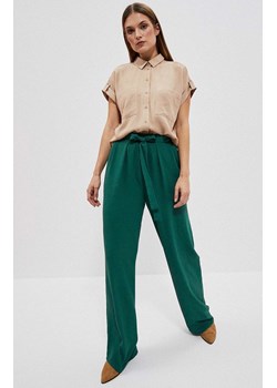 Spodnie z szerokimi nogawkami w kolorze zielonym 4013, Kolor zielony, Rozmiar XS, Moodo ze sklepu Primodo w kategorii Spodnie damskie - zdjęcie 155947474