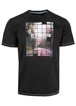 T-shirt Bawełniany Czarny z Krótkim Rękawem, Męski z Nadrukiem, U-neck -PAKO JEANS TSPJNSDRIVEcz ze sklepu JegoSzafa.pl w kategorii T-shirty męskie - zdjęcie 155952540