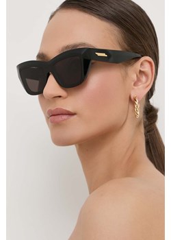 Bottega Veneta okulary przeciwsłoneczne damskie kolor czarny ze sklepu ANSWEAR.com w kategorii Okulary przeciwsłoneczne damskie - zdjęcie 155955262