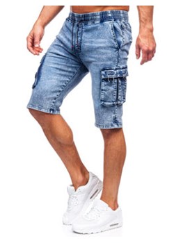 Niebieskie krótkie spodenki jeansowe bojówki męskie Denley HY818 ze sklepu Denley w kategorii Spodenki męskie - zdjęcie 155968572