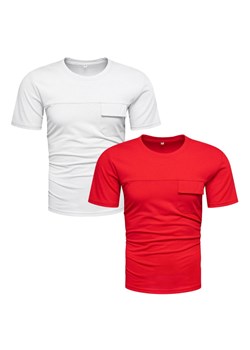 Komplet 2-pak koszulek biała i czerwona Recea ze sklepu Recea.pl w kategorii T-shirty męskie - zdjęcie 156013871