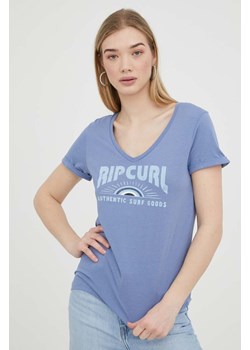 Rip Curl t-shirt bawełniany kolor niebieski ze sklepu ANSWEAR.com w kategorii Bluzki damskie - zdjęcie 156021640