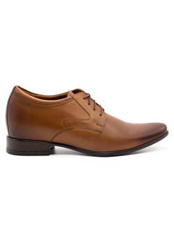 Buty męskie wizytowe P11 podwyższające brązowe ze sklepu butyolivier w kategorii Buty eleganckie męskie - zdjęcie 156023764