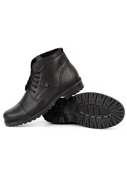 Buty męskie skórzane MILITARNE MPB czarne ze sklepu butyolivier w kategorii Buty zimowe męskie - zdjęcie 156032584