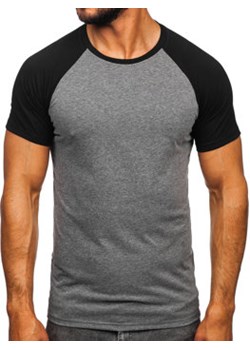 Grafitowo-czarny t-shirt męski Denley 8T82 ze sklepu Denley w kategorii T-shirty męskie - zdjęcie 156052760