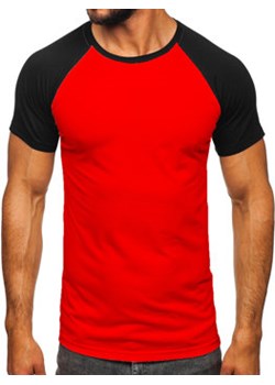 Czerwono-czarny t-shirt męski Denley 8T82 ze sklepu Denley w kategorii T-shirty męskie - zdjęcie 156052763