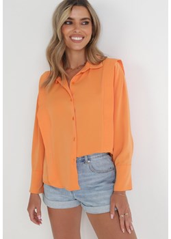 Pomarańczowa Koszula z Falbaną przy Ramionach i Kołnierzem Sarya ze sklepu Born2be Odzież w kategorii Koszule damskie - zdjęcie 156064403