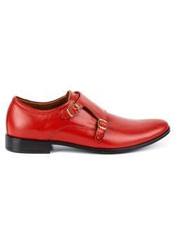 Skórzane buty wizytowe Monki 287LU czerwone ze sklepu butyolivier w kategorii Buty eleganckie męskie - zdjęcie 156065140