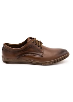 Skórzane buty męskie 295LU brązowe ze sklepu butyolivier w kategorii Półbuty męskie - zdjęcie 156067202