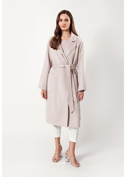 Beżowy płaszcz bez podszewki 100% wełna ze sklepu Molton w kategorii Płaszcze damskie - zdjęcie 156078682