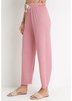 Różowe Spodnie z Gumką w Pasie i Sznurkiem Trivisa ze sklepu Born2be Odzież w kategorii Spodnie damskie - zdjęcie 156079000