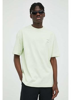 Samsoe Samsoe t-shirt bawełniany JOEL kolor zielony gładki M22300126 ze sklepu ANSWEAR.com w kategorii T-shirty męskie - zdjęcie 156108282