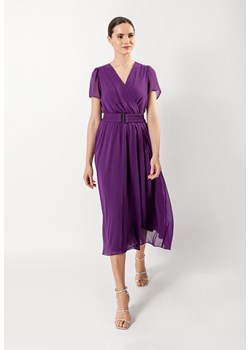 Zwiewna fioletowa sukienka z elastycznym paskiem ze sklepu Molton w kategorii Sukienki - zdjęcie 156108824