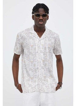 Bruuns Bazaar koszula Won Homer AOP męska kolor biały regular ze sklepu ANSWEAR.com w kategorii Koszule męskie - zdjęcie 156137924